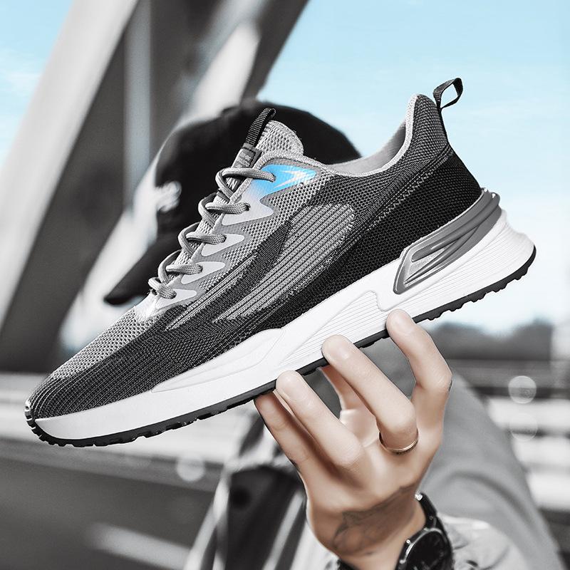 

Новые дышащие модные сетчатые универсальные летающие тканые повседневные спортивные кроссовки легкие кроссовки Forrest Gump кроссовки нескользящие мужские модели 39 чёрный