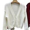 Womens Oversized Knit Cardigan Sweater V-Neck Long Sleeve Loose Fit Casual Outerwear 2026