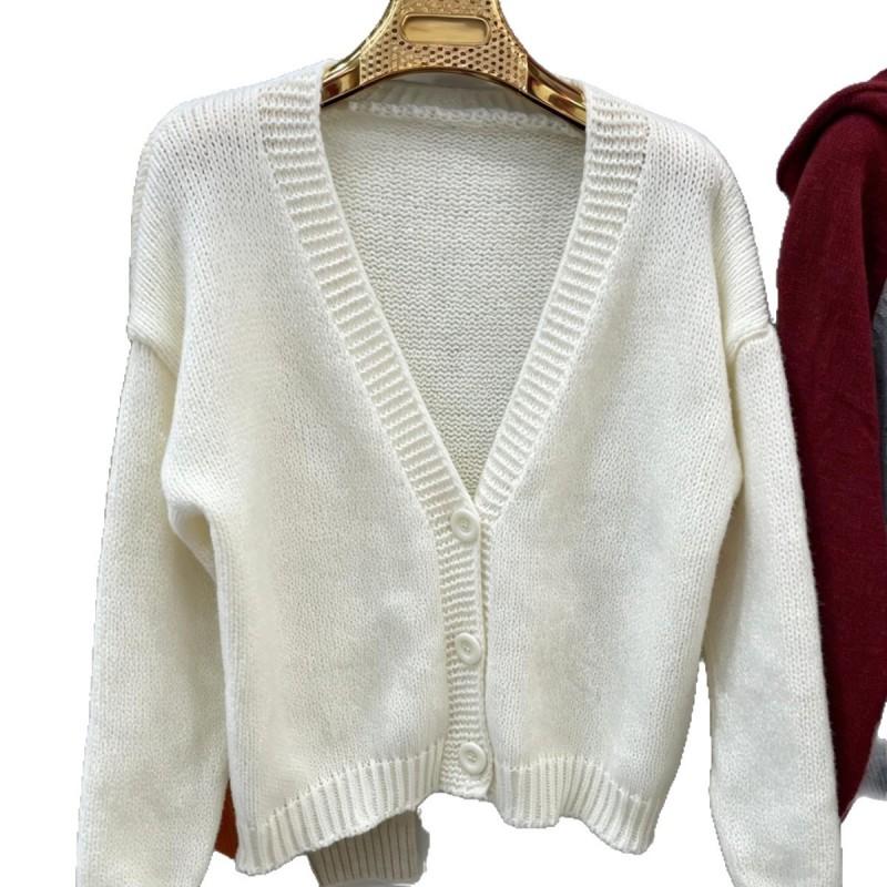 Womens Oversized Knit Cardigan Sweater V-Neck Long Sleeve Loose Fit Casual Outerwear 2026
