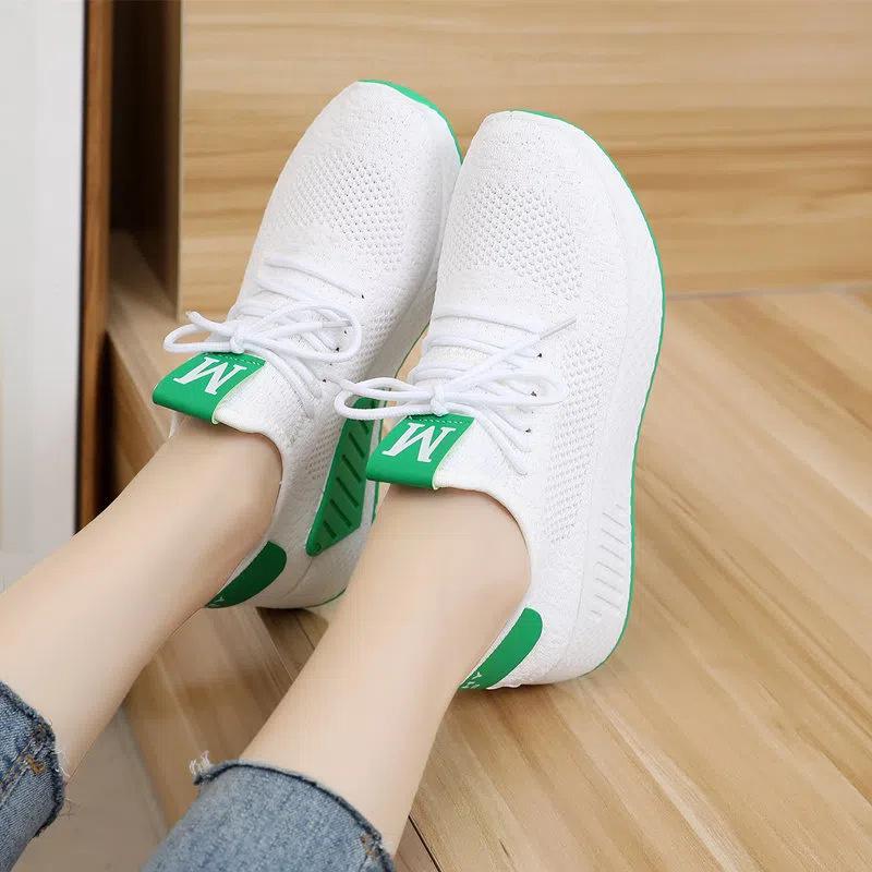 Fly Woven Mesh Breathable Sneaker Women's New Casual Shoes Fashion Coconut Trendy Shoes