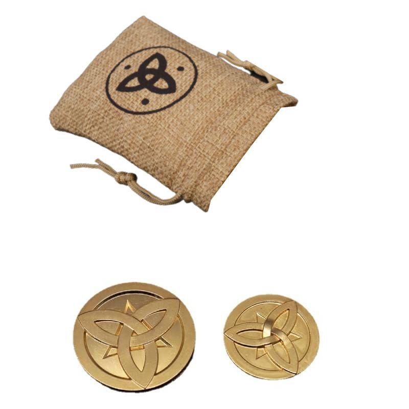 Genshin Impact Mora Gold Coin Set With Cloth Bag High-quality Board Game Currency Props