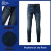 Men's Retro Slim-Fit Pleated Elastic Jeans
