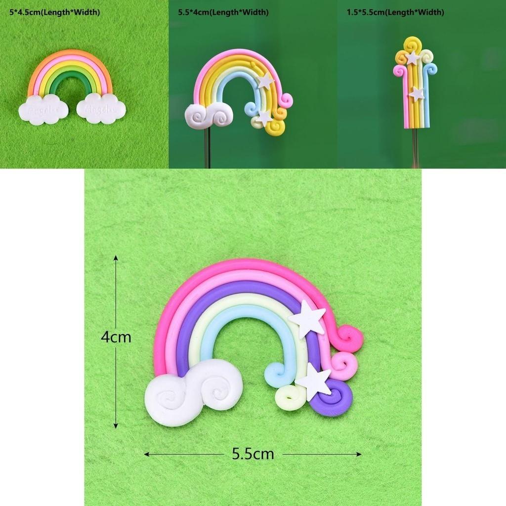 Soft Clay Rainbow Cloud And Star Rainbow Candy-colored Jewelry