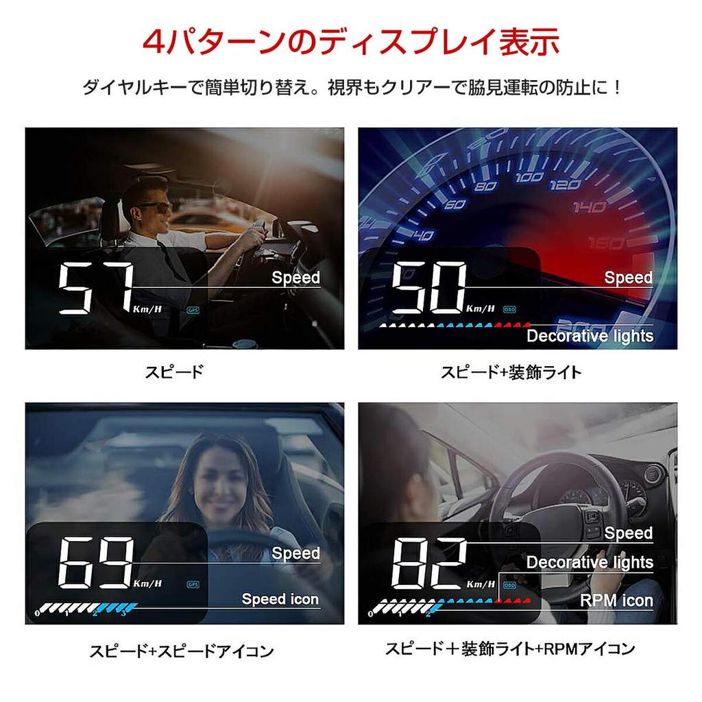 .B "M7-OBDGPS" HUD Head Up Display M7 GPS/OBD2 Compatible Colorful Car Speedometer Windshield
