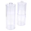 Acrylic Cotton Rounds Holder Set Stackable Clear Qtip Dispenser Makeup Remover Pad Organizer for Bathroom Vanity 2Pcs