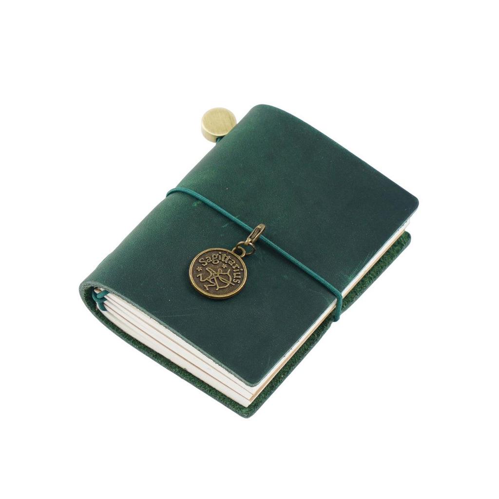 Mini Cross-Border Traveler's Loose-Leaf Cowhide Pocket Journal