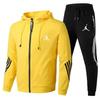 Completo Sportivo da Uomo con Felpa con Cappuccio e Zip e Pantaloni Leggero Cotone-Misto Activewear Autunno