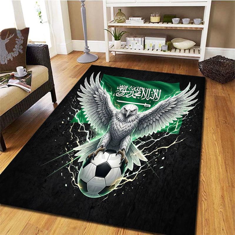 Saudi Arabia National Football Team Carpet Rug for Living Room Bedroom Home Sofa Decoration,Kids play Non-slip Floor Mat