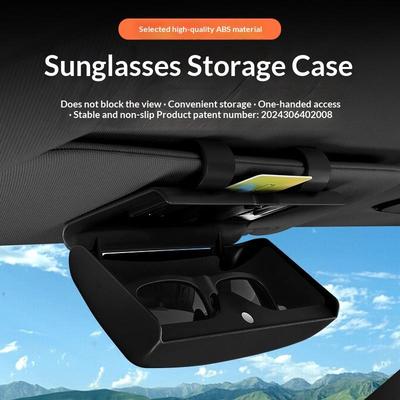 Car Sunglasses Holder Sun Visor Eyeglass Storage Box Portable Auto Glasses Case Organizer