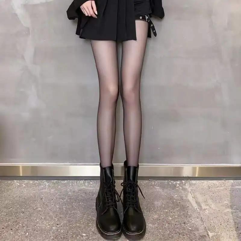 High Waist Seamless Nylon Tights - Elastic Thigh High Lingerie In Black, White, and Skin Tones