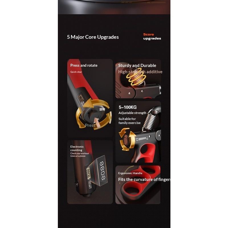 Adjustable Electronic Counter Grip Strengthener for Men and Women, Suitable for Muscle Training and Hand Strength Improvement.