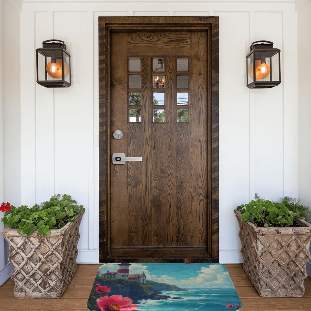 1PC Seaside Scenery Kitchen Rug Non-Slip Door Mat Pop design Bathroom Rug Bath Mat Carpet for Home Sink Laundry Decor