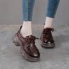 Retro Einzelschuh Damen Dicke Sohle Lässige Loafer Frühling und Herbst Neue Britische Stil Leder Schuhe