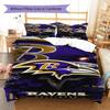 Baltimore Ravens Pattern Bedding Set Quilt Cover Pillowcase Home Decor Gift (1 * duvet cover + 2 * pillowcase, without core)