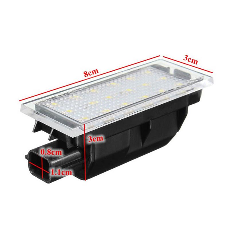 2x LED License Number Plate Light Lamps For Clio 3 4 Master 2 3 Trafic 3 Megane 2 3 4 CC Twingo 2 3 Kangoo Espace 5 Wind