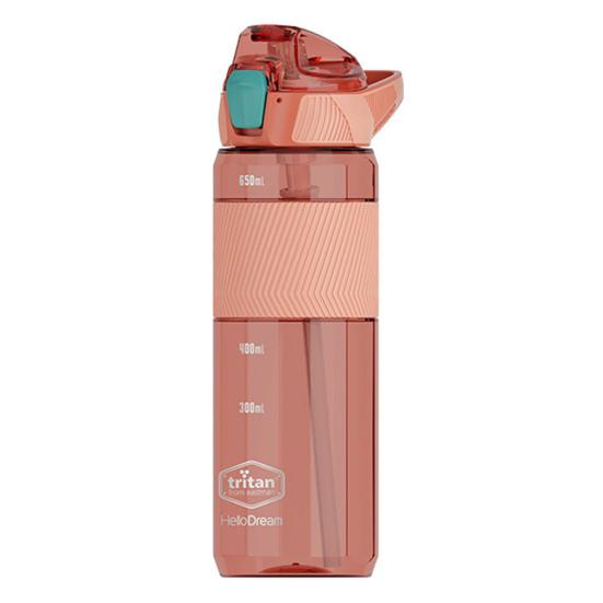 

650 мл уплотнительная чашка для воды, устойчивая к падению, не содержит BPA, прекрасная студенческая прозрачная бутылка для улицы, для прогулок оранжевый