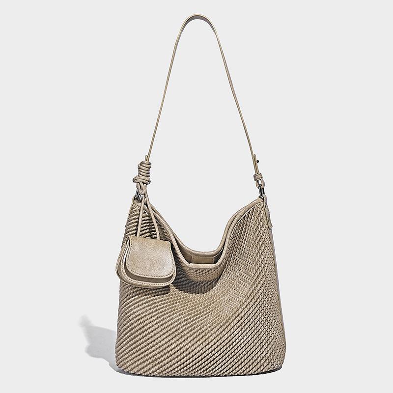 Niche Design Bucket Bag Large Capacity 2025 New Style Retro Versatile Handbag Shoulder Crossbody Tote Bag