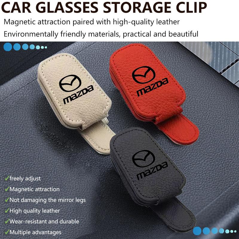 For Mazda Multifunctional Car Sun Visor Glasses Holder Sunglasses Clip 3 6 CX5 2 CX3 CX9 MX5 RX8 Axela Demio Atenza MS
