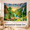 Custom Name Text Tapestry,Minecraft Boho Wall Hanging, Decorative Backdrop Tapestry For Room