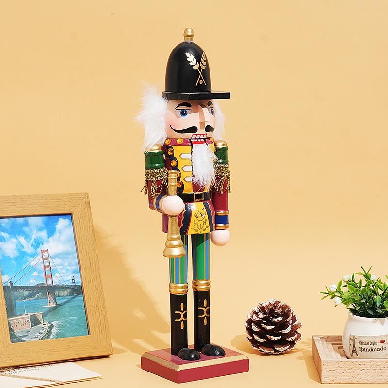 30cm Nutcracker Puppet Soldier Ornament Doll Merry Christmas Decoration Creative Gift Wooden Handicrafts Desktop Cute Ornament