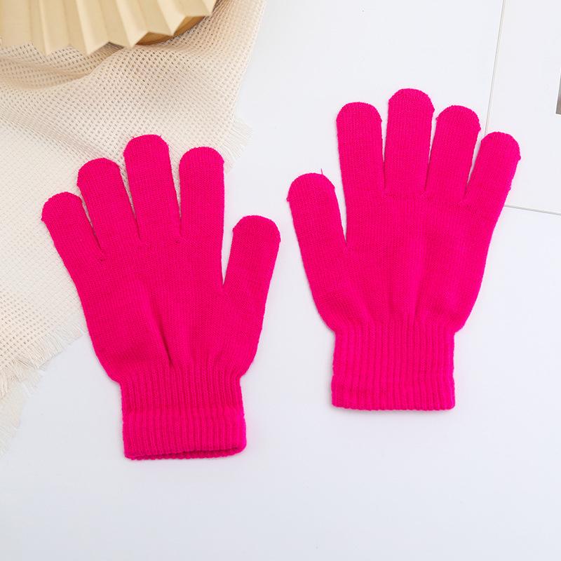 Winter Candy Color All-Match Warm Touch Screen Five-Finger Knitted Gloves Unisex