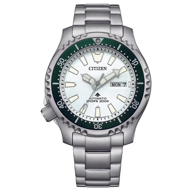 Citizen PROMASTER Series 200 Meters Waterproof Automatic Steel Strap Men's Watch White Dial NY0168-64A