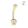 1Pc Titanium Zircon Belly Button Ring Internally Threaded Navel Ring Belly Piercing Women's Navel Piercing Body Jewelry 14G
