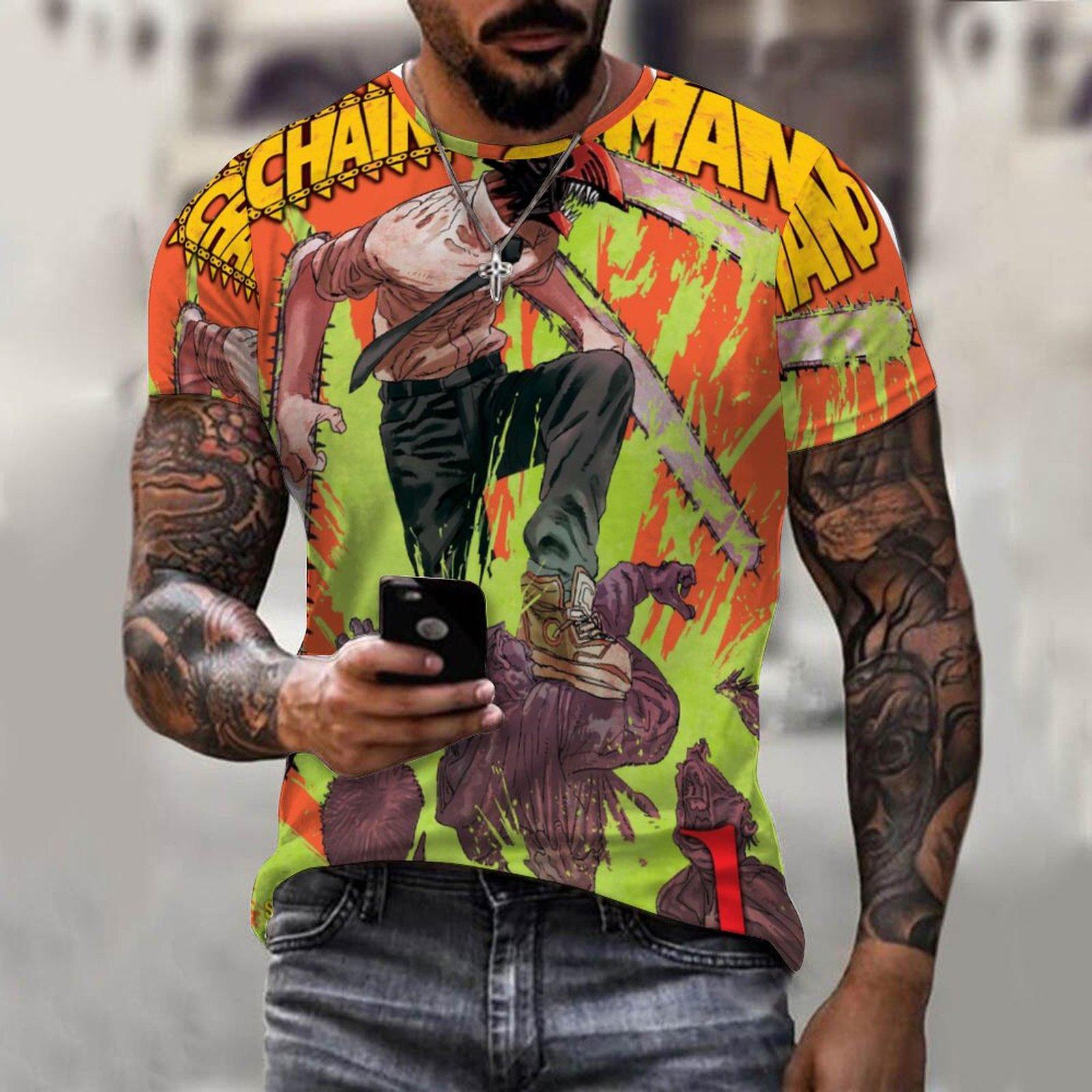 

Летняя футболка с рисунком аниме, модная и персонализированная, повседневная и дышащая, легкая и спортивная.