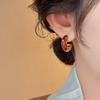 Resin minimalist C-shaped earrings women's fashion versatile stud earrings light luxury high-end ins earrings