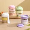 Yousheng Breakfast Cup Portable Oatmeal Salad Yogurt Cup with Lid & Spoon BPA-Free Food Storage Container for Office School