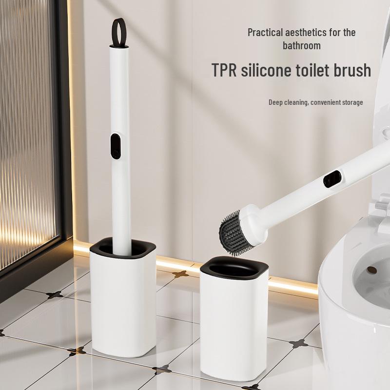2025 Long-Handled Silicone Toilet Brush for Effective Bathroom Cleaning
