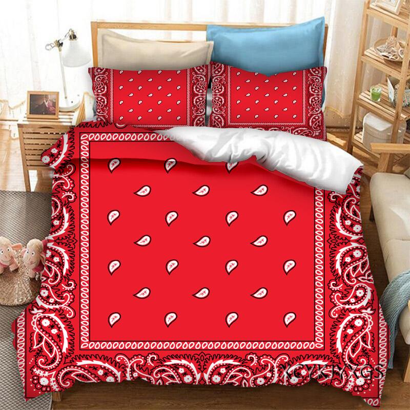 Luxury 3D Paisley Print Bandana Duvet Cover Queen And King Size Kids Bedding Sets Home Living 3 Piece Set With 2 Pillowcases