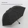 Parapluie Pliant à Pois Revêtement Noir Anti-UV Imperméable Parfait Pour le Trajet Quotidien et les Voyages
