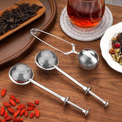 Tea Infuser Stainless Steel Tea Strainer Filter Mesh Tea Ball Sieve Long Handle Infuser for Brewing Puer Herbal Tea Accessories