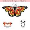 Kids Halloween Costume Set Funny Chiffon Butterfly Wings Cape,Mask,Headband Performance Cosplay Props Elf Angel Wings Costumes