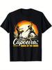 Men's Capoeira Brazilian Wushu T-shirt-Summer Casual 100% Cotton Round Neck Short Sleeve T-shirt.