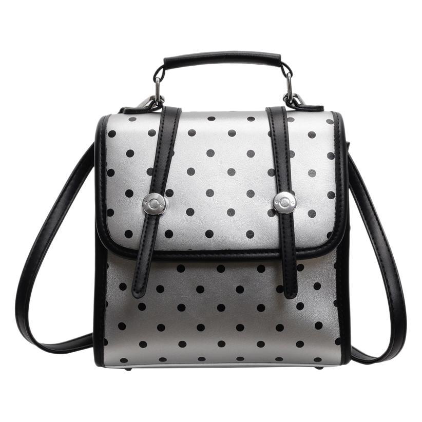 2025 New Small Fresh and Sweet Handbag Backpack Women's Polka Dot Multi-purpose Bag Versatile Contrasting Color Shoulder Messenger Bag
