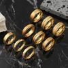 304 Stainless Steel Ring Middle Groove Matte Ring for Women Fashionable High-end Titanium Steel Ring Set