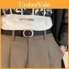 Vintage Korean Metal Ins Belt For Jeans With No Holes Elegant Black And Brown Design