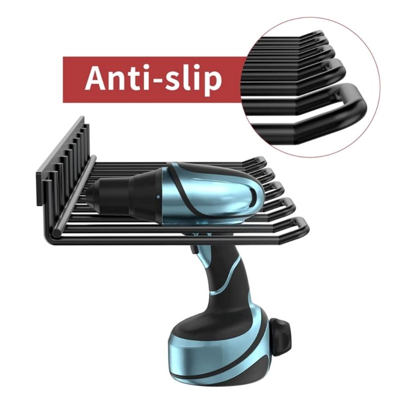 Organizator de scule electrice de mână Raft pentru scule plutitor montat pe perete Suporturi pentru burghiu electric rezistent pentru garaj atelier