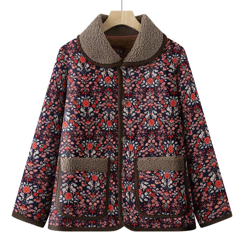 Hodo Women's Floral Padded Winter Coat