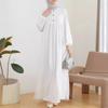 2024 Spring/Autumn Muslim Women's Solid Color Casual Bubble Sleeve Robe