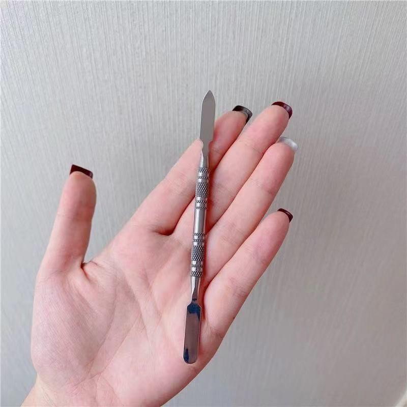 Stainless Steel Makeup Mixing Palette & Spatula Set – Foundation/Concealer Ring.