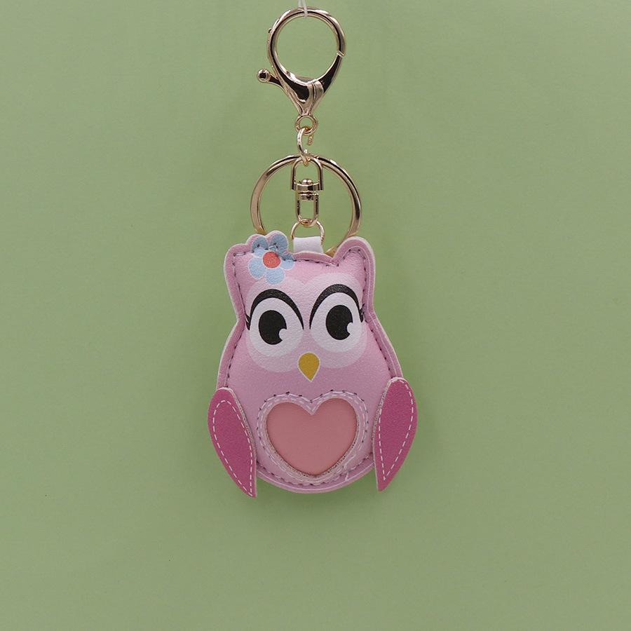 Cute Owl Leather Keychain: Cartoon Animal Bag Pendant & Backpack Ornament Gift