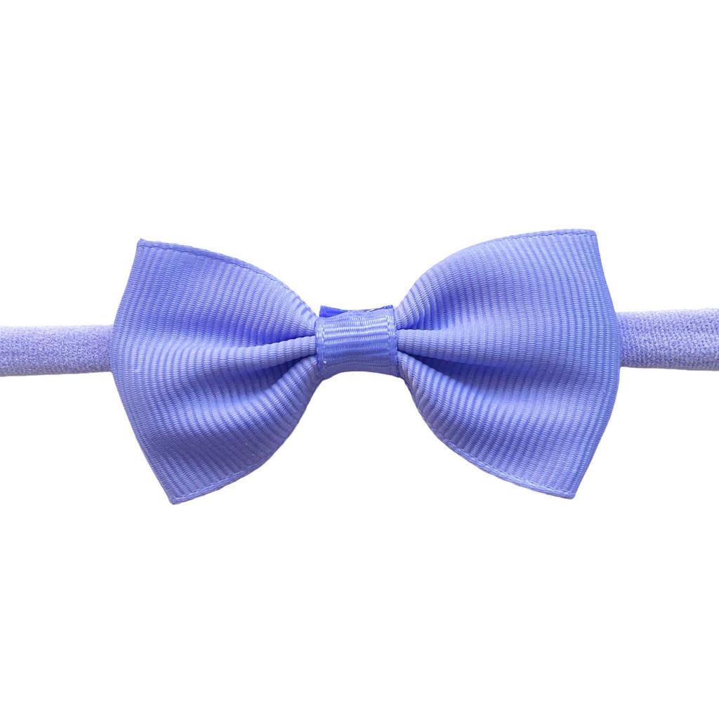 Solid Color Bow Hairpin & Ribbed Headband Set for Girls