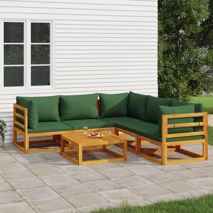 VidaXL Garden Lounge Set with Cushions 6 Pcs, Sofas with Backrest, Furniture Set with Coffee Table Patio Terrace, 3155319