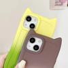Stylish Lovely Cat Ears Gradient Case For iPhone 15 14 13 12 11 Pro Max XS X XR 7 8 Plus Soft Frosted Silicone Back Cover