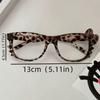 1 Stück Leopardenmuster Randlose Faux-Schildpatt Runde Brille, Ohne Gläser, Niedlich für No-Makeup-Look, Retro & Modisch