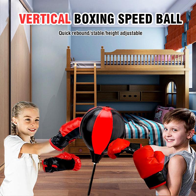 Children'S Boxing Sports Toys Standing Inflatable Boxing Speedball With Gloves Adjustable Height 1.1/1.25M Outdoor Indoor Game