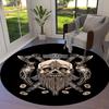 Viking Raven Round Area Rug,Carpet Rug for Living Room Bedroom Sofa Playroom Decor,Non-slip Floor Mat